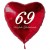 69. Geburtstag, roter Herzluftballon aus Folie, 61 cm groß, mit Helium