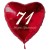 Großer Herzluftballon zum 71. Geburtstag, 61 cm, ohne Helium