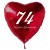 74. Geburtstag, roter Herzluftballon aus Folie, 61 cm groß, mit Helium