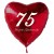 75. Geburtstag, roter Herzluftballon aus Folie, 61 cm groß, mit Helium