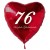 76. Geburtstag, roter Herzluftballon aus Folie, 61 cm groß, mit Helium