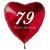 79. Geburtstag, roter Herzluftballon aus Folie, 61 cm groß, mit Helium