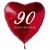 90. Geburtstag, roter Herzluftballon aus Folie, 61 cm groß, mit Helium