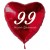 99. Geburtstag, roter Herzluftballon aus Folie, 61 cm groß, mit Helium