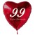 Großer Herzluftballon zum 99. Geburtstag, 61 cm, ohne Helium