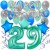  34-teiliges Geburtstagsdeko-Set mit Luftballons, Happy Birthday Aquamarin zum 29. Geburtstag