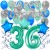  34-teiliges Geburtstagsdeko-Set mit Luftballons, Happy Birthday Aquamarin zum 36. Geburtstag