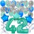  34-teiliges Geburtstagsdeko-Set mit Luftballons, Happy Birthday Aquamarin zum 42. Geburtstag