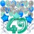  34-teiliges Geburtstagsdeko-Set mit Luftballons, Happy Birthday Aquamarin zum 49. Geburtstag