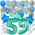 34-teiliges Geburtstagsdeko-Set mit Luftballons, Happy Birthday Aquamarin zum 59. Geburtstag