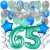  34-teiliges Geburtstagsdeko-Set mit Luftballons, Happy Birthday Aquamarin zum 65. Geburtstag