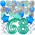  34-teiliges Geburtstagsdeko-Set mit Luftballons, Happy Birthday Aquamarin zum 68. Geburtstag