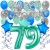  40-teiliges Geburtstagsdeko-Set mit Luftballons, Happy Birthday Aquamarin zum 79. Geburtstag