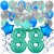  40-teiliges Geburtstagsdeko-Set mit Luftballons, Happy Birthday Aquamarin zum 88. Geburtstag