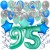  40-teiliges Geburtstagsdeko-Set mit Luftballons, Happy Birthday Aquamarin zum 95. Geburtstag