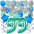  40-teiliges Geburtstagsdeko-Set mit Luftballons, Happy Birthday Aquamarin zum 99. Geburtstag