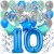  34-teiliges Geburtstagsdeko-Set mit Luftballons, Happy Birthday Blue zum 10. Geburtstag