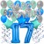 34-teiliges Geburtstagsdeko-Set mit Luftballons, Happy Birthday Blue zum 17. Geburtstag