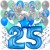 34-teiliges Geburtstagsdeko-Set mit Luftballons, Happy Birthday Blue zum 25. Geburtstag