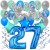34-teiliges Geburtstagsdeko-Set mit Luftballons, Happy Birthday Blue zum 27. Geburtstag