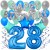 34-teiliges Geburtstagsdeko-Set mit Luftballons, Happy Birthday Blue zum 28. Geburtstag