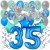34-teiliges Geburtstagsdeko-Set mit Luftballons, Happy Birthday Blue zum 35. Geburtstag