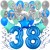 34-teiliges Geburtstagsdeko-Set mit Luftballons, Happy Birthday Blue zum 38. Geburtstag