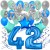 34-teiliges Geburtstagsdeko-Set mit Luftballons, Happy Birthday Blue zum 42. Geburtstag