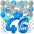 34-teiliges Geburtstagsdeko-Set mit Luftballons, Happy Birthday Blue zum 46. Geburtstag