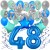 34-teiliges Geburtstagsdeko-Set mit Luftballons, Happy Birthday Blue zum 48. Geburtstag
