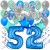 34-teiliges Geburtstagsdeko-Set mit Luftballons, Happy Birthday Blue zum 52. Geburtstag