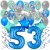 34-teiliges Geburtstagsdeko-Set mit Luftballons, Happy Birthday Blue zum 53. Geburtstag