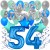 34-teiliges Geburtstagsdeko-Set mit Luftballons, Happy Birthday Blue zum 54. Geburtstag