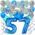 34-teiliges Geburtstagsdeko-Set mit Luftballons, Happy Birthday Blue zum 57. Geburtstag