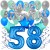 34-teiliges Geburtstagsdeko-Set mit Luftballons, Happy Birthday Blue zum 58. Geburtstag