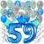 34-teiliges Geburtstagsdeko-Set mit Luftballons, Happy Birthday Blue zum 59. Geburtstag