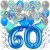 34-teiliges Geburtstagsdeko-Set mit Luftballons, Happy Birthday Blue zum 60. Geburtstag