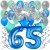 34-teiliges Geburtstagsdeko-Set mit Luftballons, Happy Birthday Blue zum 65. Geburtstag