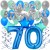 34-teiliges Geburtstagsdeko-Set mit Luftballons, Happy Birthday Blue zum 70. Geburtstag