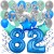 34-teiliges Geburtstagsdeko-Set mit Luftballons, Happy Birthday Blue zum 82. Geburtstag
