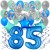 34-teiliges Geburtstagsdeko-Set mit Luftballons, Happy Birthday Blue zum 85. Geburtstag