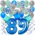 34-teiliges Geburtstagsdeko-Set mit Luftballons, Happy Birthday Blue zum 89. Geburtstag