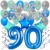 34-teiliges Geburtstagsdeko-Set mit Luftballons, Happy Birthday Blue zum 90. Geburtstag