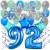 34-teiliges Geburtstagsdeko-Set mit Luftballons, Happy Birthday Blue zum 92. Geburtstag