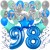 34-teiliges Geburtstagsdeko-Set mit Luftballons, Happy Birthday Blue zum 98. Geburtstag