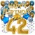 Happy Birthday Chrome Blue & Gold, Geburtstagsdeko-Set mit Luftballons zum 42. Geburtstag, 34-teilig