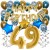 Happy Birthday Chrome Blue & Gold, Geburtstagsdeko-Set mit Luftballons zum 49. Geburtstag, 30-teilig