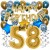 Happy Birthday Chrome Blue & Gold, Geburtstagsdeko-Set mit Luftballons zum 58. Geburtstag, 30-teilig
