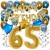 Happy Birthday Chrome Blue & Gold, Geburtstagsdeko-Set mit Luftballons zum 65. Geburtstag, 30-teilig