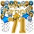 Happy Birthday Chrome Blue & Gold, Geburtstagsdeko-Set mit Luftballons zum 71. Geburtstag, 30-teilig